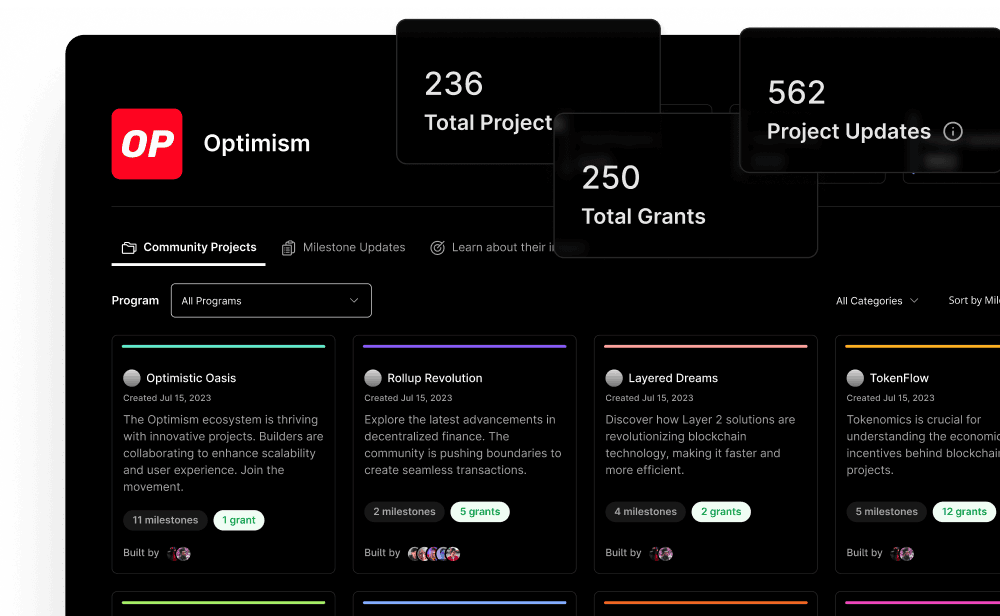 One place for all projects and their progress